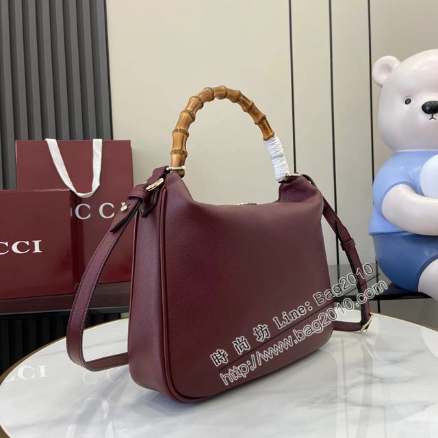 Gucci專櫃古馳最新款竹節提手全皮肩背女包 jh2880型號：799863